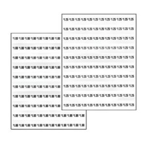 Dixie Narco Model 5591 price labels sheet 1.00-1.25 cents