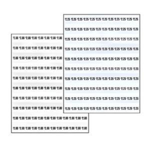 Dixie Narco Model 2145, 5591 price labels sheet 2.00-2.25 cents (NEW)