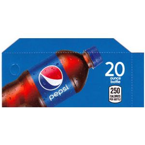 Pepsi Cola small size 20oz bottle flavor strip